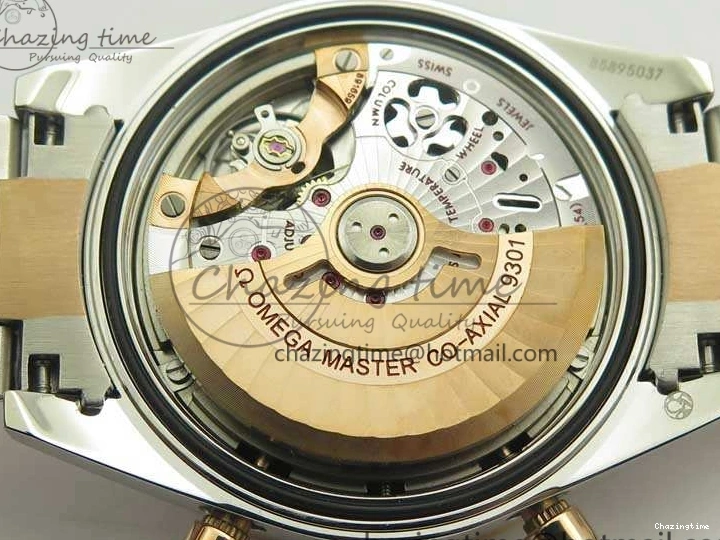 0327 Thermal Speedmaster ’57 Co-Axial SS RG OMF 1:1 Best Edition White Dial On SS RG Bracelet A9300 (Free Leather Strap) 8074